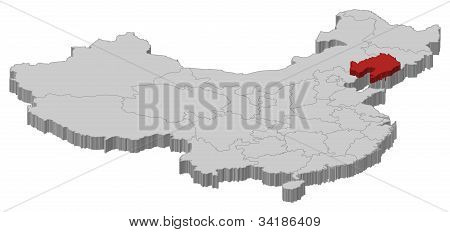 Mapa Chin, Liaoning, wyróżnione