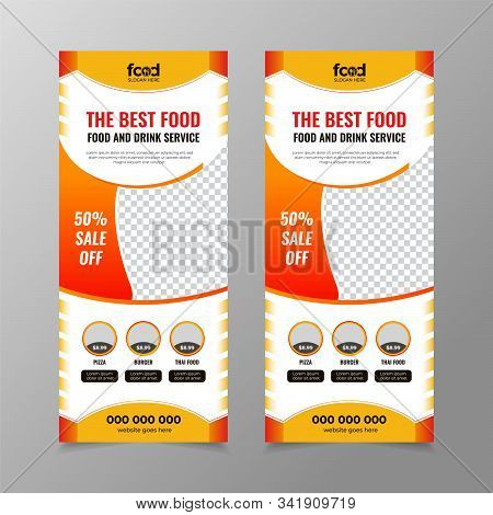 Food Roll Up Banner For Restaurant Concept