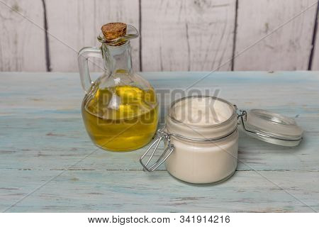 Homemade Olive Oil Face Cream, In Glass Jar