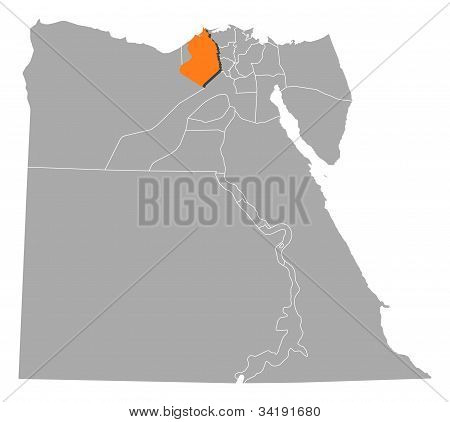 Mapa Egypta, Baheira zvýrazněny