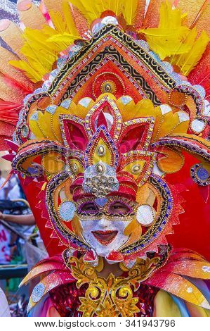 Bacolod , Philippines - Oct 28 : Participant In The Masskara Festival In Bacolod Philippines On Octo