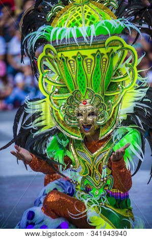 Bacolod , Philippines - Oct 28 : Participant In The Masskara Festival In Bacolod Philippines On Octo