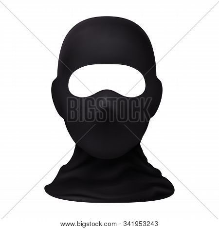 Balaclava Snowboarding Or Mountain Skiing Protective Wear. Symbol Of Hacker, Terrorist, Robber Or A 