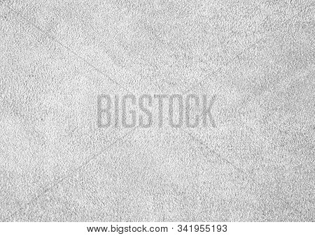 Texture Of Genuine Leather. Suede Leather Texture Closeup. Gray Background.