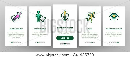 Super Hero Onboarding Mobile App Page Screen Vector