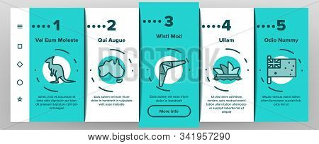 Australia Onboarding Mobile App Page Screen Vector