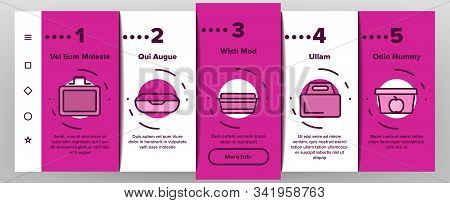Lunch Box Onboarding Mobile App Page Screen Vector Plastic School Lunch Box And Container For Transp
