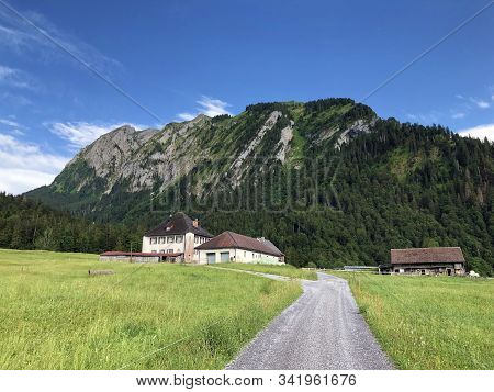 Mountain Massif Fluebrig Above The Sihltal Valley And Artifical Lake Sihlsee, Studen - Canton Of Sch