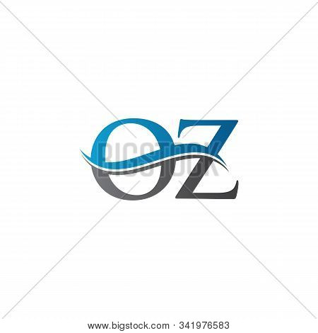 Swoosh Letter Oz Logo Design Vector Template. Water Wave Oz Logo Vector.