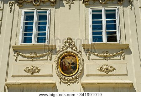 Vienna, Austria - June 4, 2016: Detail Of The Tiny Lodging Dreimäderlhaus (house Of Three Girls); Th