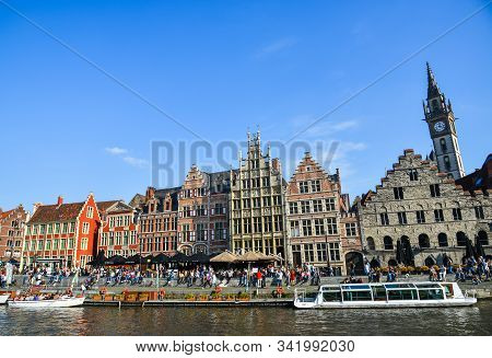 Panorama View Of Ghent Cityscape
