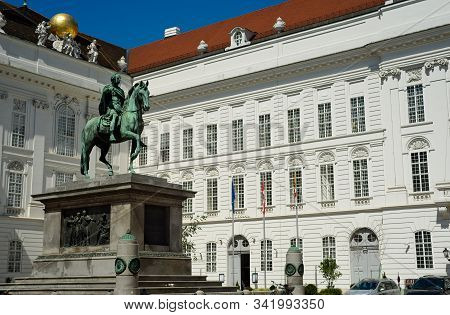 Vienna, Austria - June 3, 2019: Statue Of Kaiser Joseph Ii (1741-1790) In The Josefplatz In Vienna, 