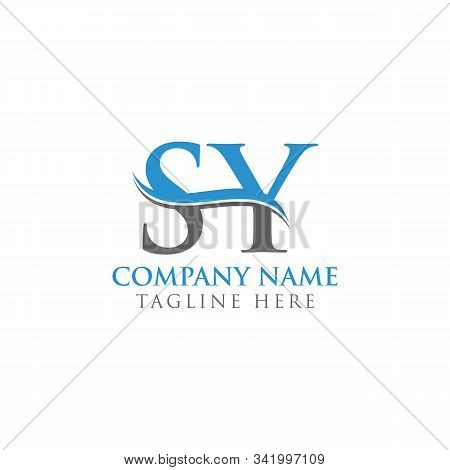 Swoosh Letter Sy Logo Design Vector Template. Water Wave Sy Logo Vector.