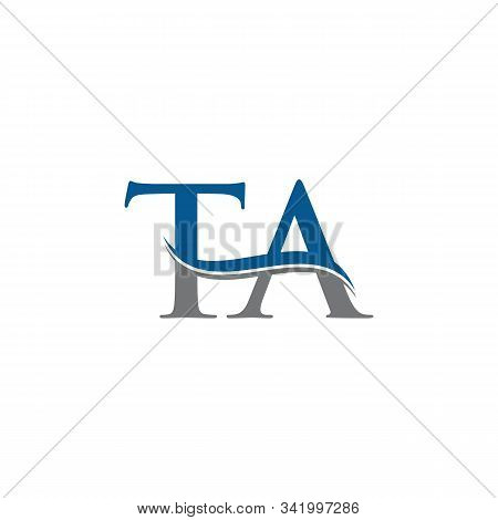 Swoosh Letter Ta Logo Design Vector Template. Water Wave Ta Logo Vector.