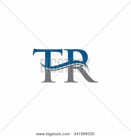 Swoosh Letter Tr Logo Design Vector Template. Water Wave Tr Logo Vector.