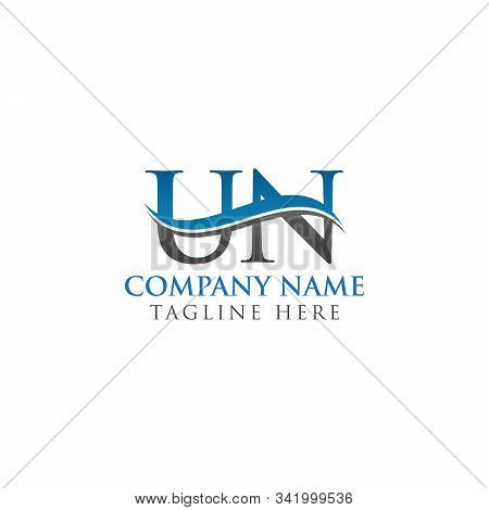 Swoosh Letter U N Logo Design Vector Template. Water Wave U N Logo Vector.