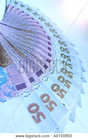 Ukrajinská peníze hodnota 50 grivnas