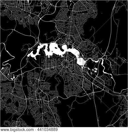 Map Of The City Of Canberra, Australia