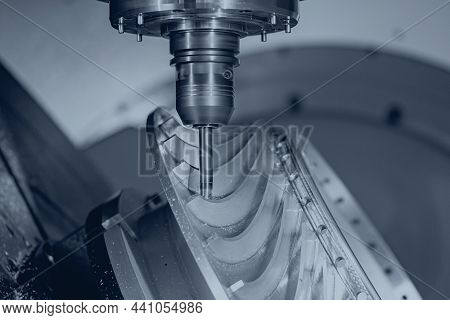 Cnc Precision Metalworking Machine Process Of Manufacturing Turbine Blades For Pump Aircraft. Indust