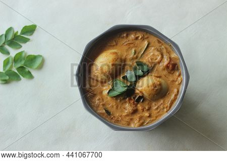 Egg Curry. Boiled Egg In A Gravy Of Onions Tomatos And Spices. A Popular Side Dish Of South India. A