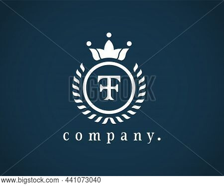 Letter Ff, T, Tf, Ft, T And Ff Monogram Template. Beautiful Crown Logo For Royalty, Business Card, B