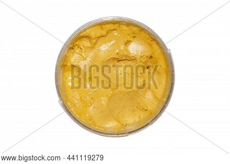 Honey With Propolis Isolated On A White Background.honey With Propolis Top View.