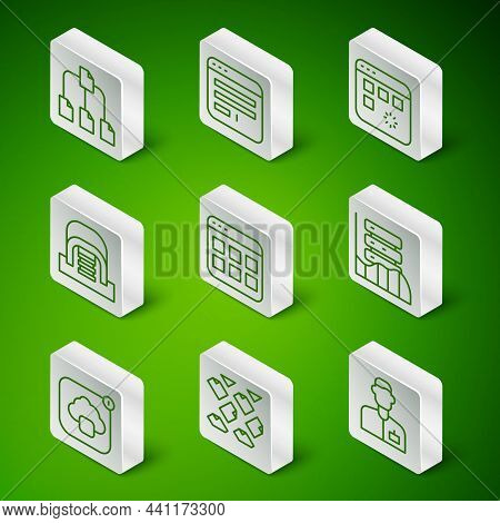 Set Line Analyst Engineer, Data Stream, Folder Tree, Browser Files, Hangar With Servers, Window, Clo