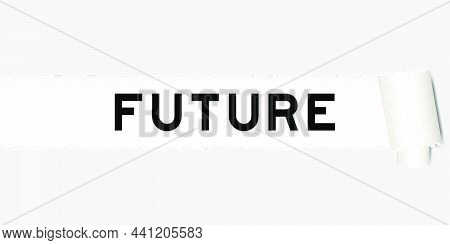 Ripped Gray Paper Background That Have Word Future Under Torn Part