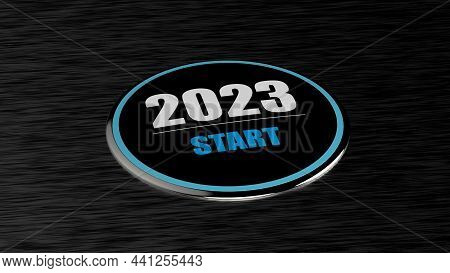 3D Rendering Of 2023 Year Start Btn