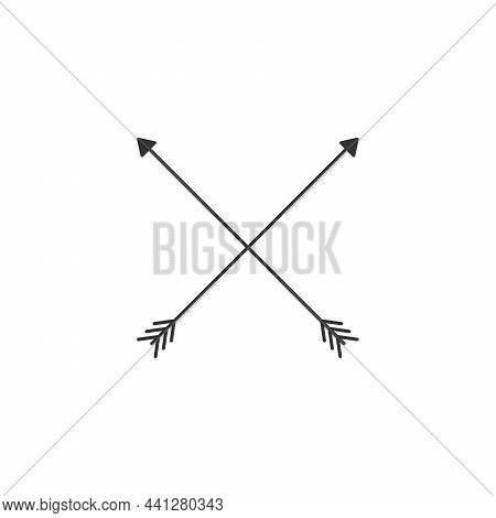 Two Crossed Bow Arrows. Stock Vector Illustration Isolated On White Background