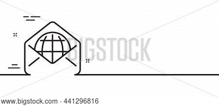 Web Mail Line Icon. Message Correspondence Sign. E-mail Symbol. Minimal Line Illustration Background