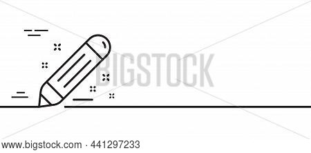 Brand Contract Line Icon. Pencil Sign. Edit Social Marketing Report Symbol. Minimal Line Illustratio