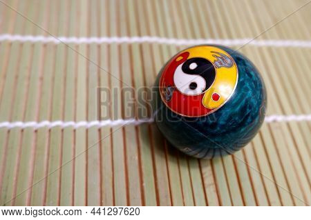 Ball With Yin Yang Sign Close Up