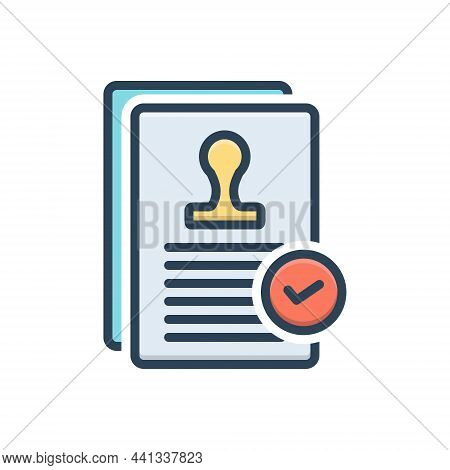 Color Illustration Icon For Agreement Annexure Appendage Appurtenance Treaty Pact  Compliance Compro