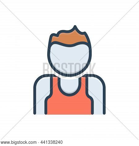 Color Illustration Icon For Clubber Adult Character Teenager Hipster Trim Fellow Crony Helper