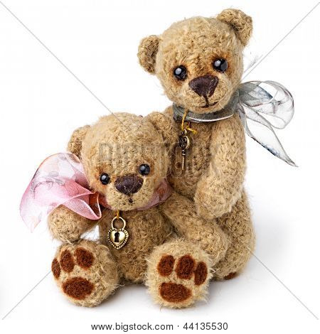 Teddy bear in classico stile vintage isolato on white background