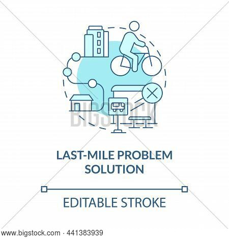 Last-mile Problem Solution Blue Concept Icon. Scooter Sharing Benefit Abstract Idea Thin Line Illust