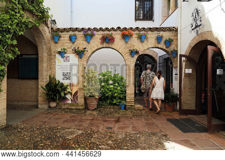 Cordoba, Spain - May 23, 2017: This Is An One Of The Courtyards Of The Old Jewish Quarter (juderia) 
