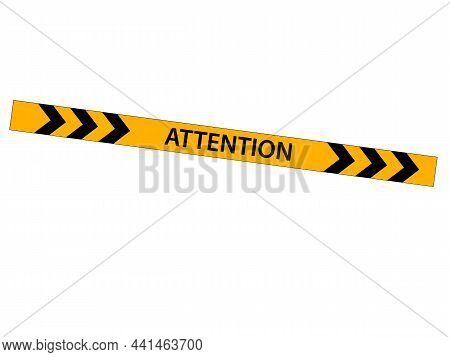Yellow And Black Stripes On Ribbon. Symbol Of Dangerous And Radioactive Substances 
In Industry. Cau