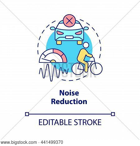 Noise Reduction Concept Icon. Bike Sharing Goal Abstract Idea Thin Line Illustration. Friendly Urban