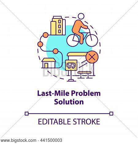 Last-mile Problem Solution Concept Icon. Scooter Sharing Benefit Abstract Idea Thin Line Illustratio