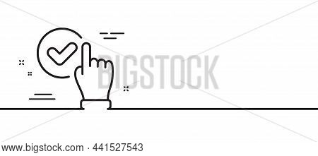 Checkbox Line Icon. Approve Sign. Confirmed Click Symbol. Minimal Line Illustration Background. Chec