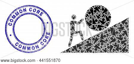 Vector Man Rolling Sphere Up Icon Composition Is Formed With Randomized Recursive Man Rolling Sphere