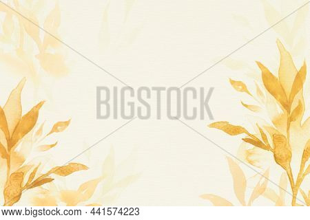 Yellow watercolor leaf background aesthetic autumn season