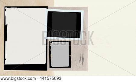 Vintage analog film frames aesthetic collage
