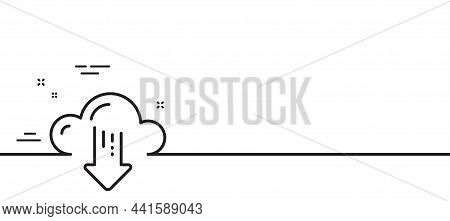 Cloud Computing Download Line Icon. Internet Data Storage Sign. File Hosting Technology Symbol. Mini