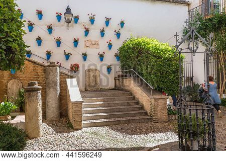Cordoba, Spain - May 23, 2017: This Is An One Of The Courtyards Of The Old Jewish Quarter (juderia) 