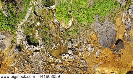 Aerial Moving Down To Seganing Waterfall, Nusa Penida, Bali, Indonesia