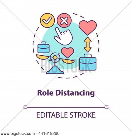 Role Distancing Concept Icon. Practice Another Social Role. Find New Position In Community Abstract 