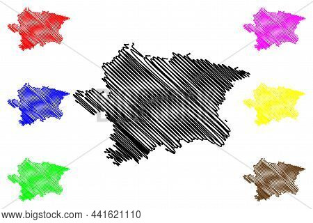 Gulbarga District (karnataka State, Republic Of India, Gulbarga Division) Map Vector Illustration, S